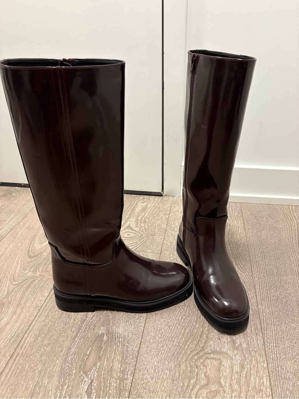 Flat knee high boots
